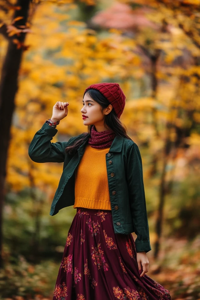 Autumn Color Palette: Incorporating Mustard, Wine, and Forest Green