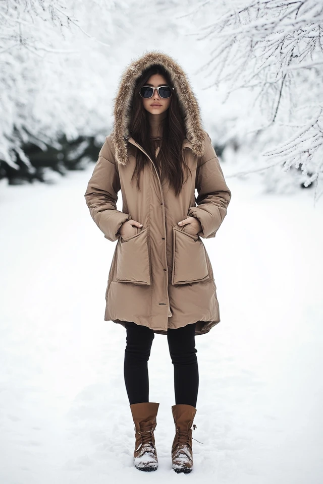 Padded Parkas for Arctic Winter Winds