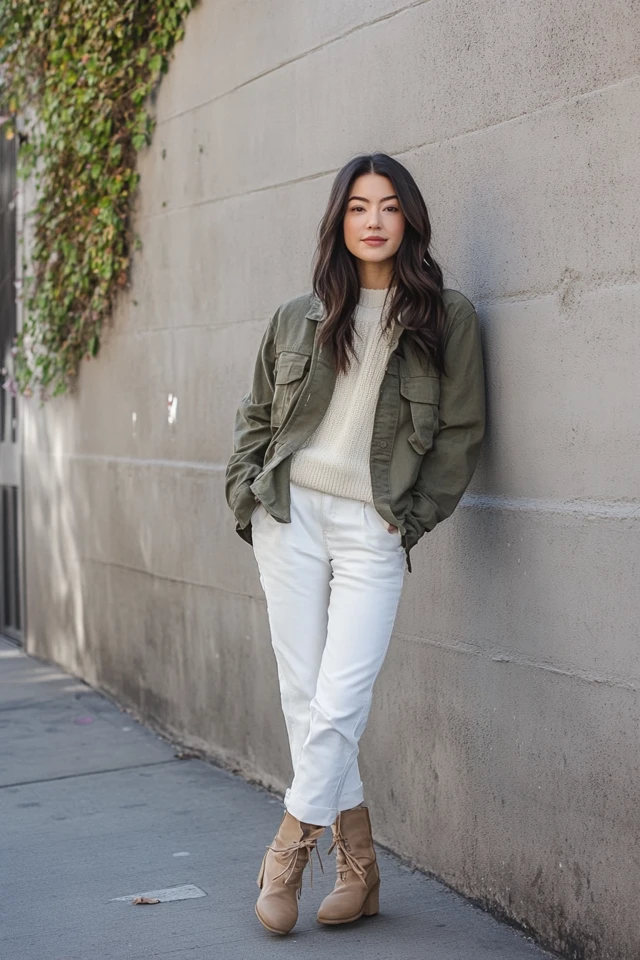 How to Pair Olive Green Jackets with Neutral Tones