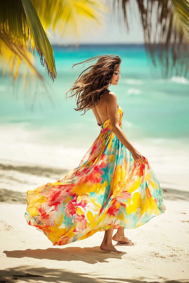 Bright Maxi Dresses for Beach Destination Weddings