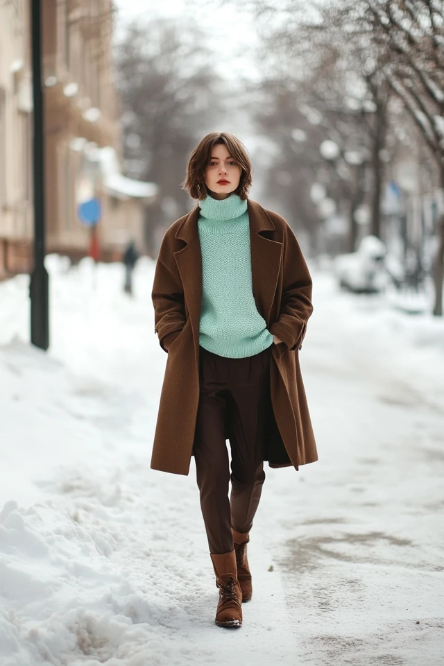 Chocolate and Mint Green Palettes for Winter Outfits