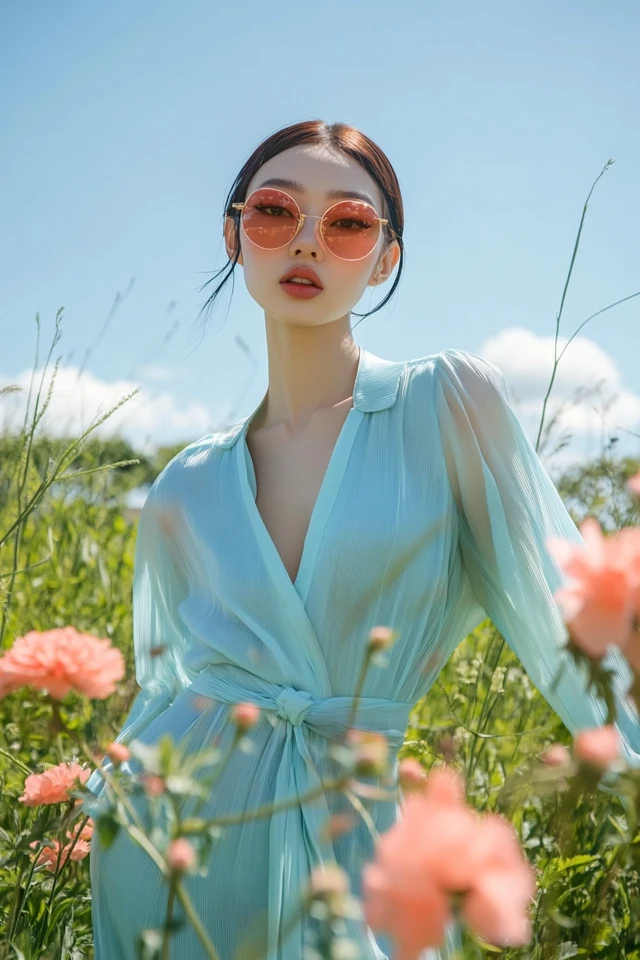 Light Blue and Soft Peach Outfits for Spring Looks