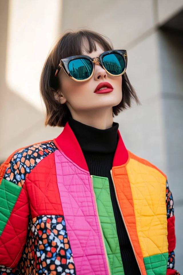 Quilted Jackets in Vibrant Colors for Winter Trends