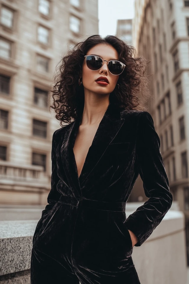 Luxe Velvet Pantsuits for Fall Evening Wear