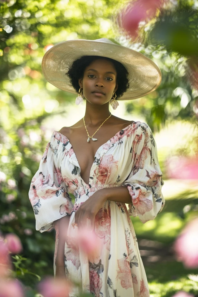 Garden Party Attire: Floral Prints and Light Fabrics