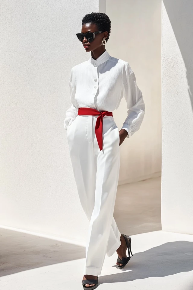 How to Wear All-White Outfits with Contrasting Accessories