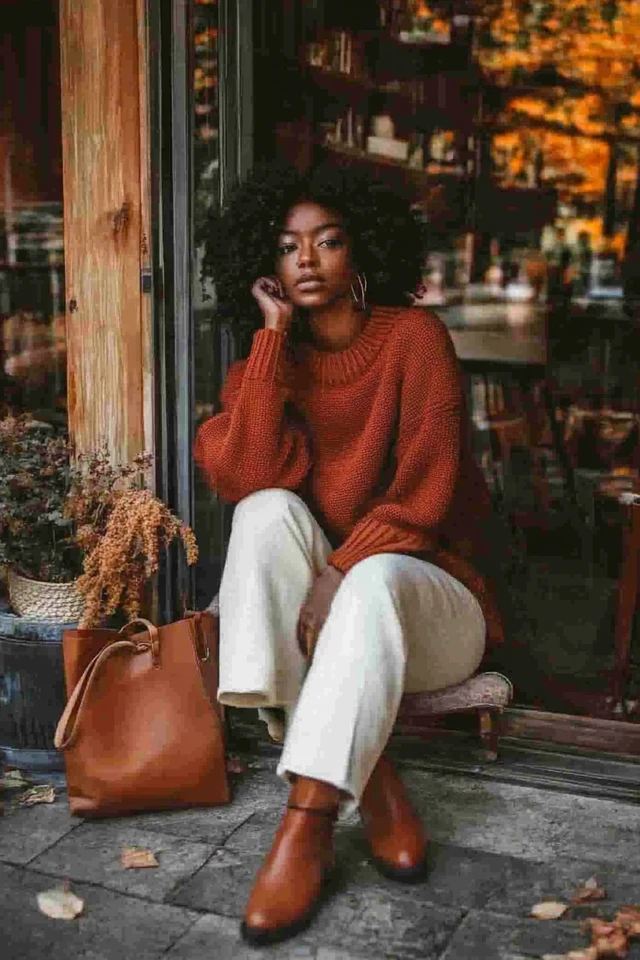 Rust and Cream Outfit Ideas for Cozy Sweaters