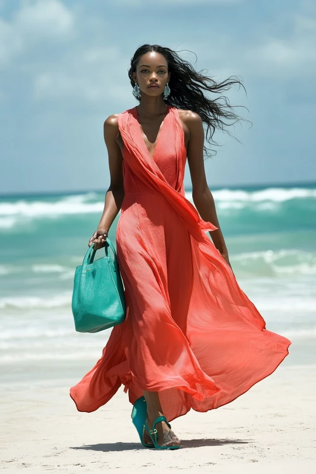 Coral and Teal Combos for Beach Cover-Ups and Dresses