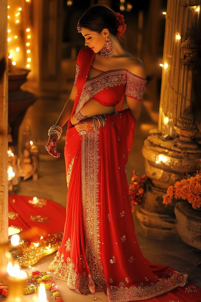 Embellished Sarees for Diwali Celebrations