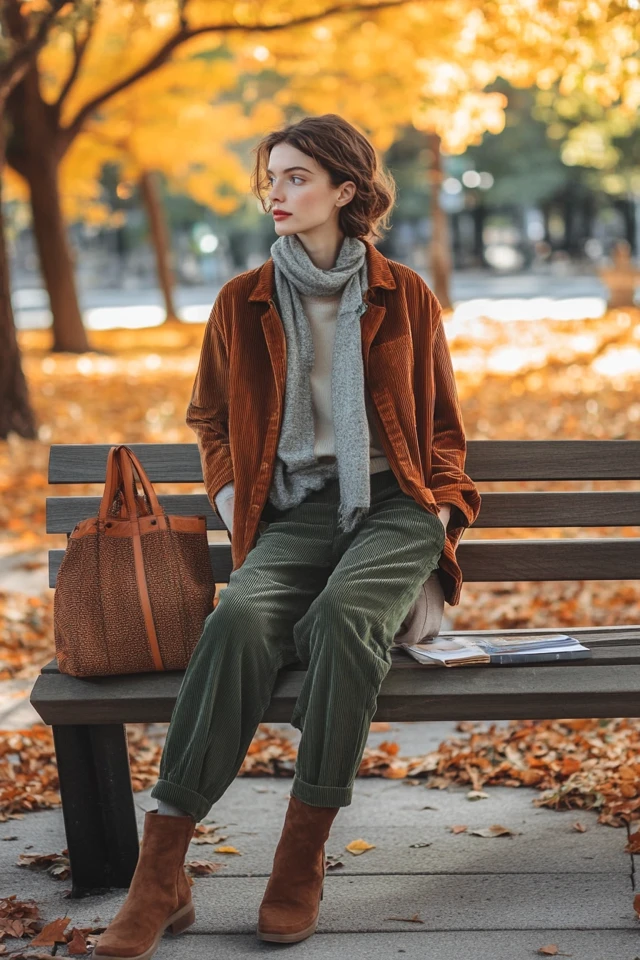 Earthy Tones in Corduroy Pants for Fall Staples: A Timeless Seasonal Style