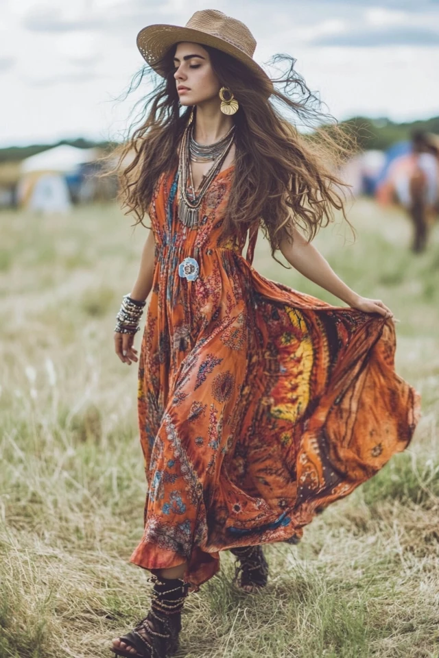 Boho Festival Styles with Flowy Maxi Dresses