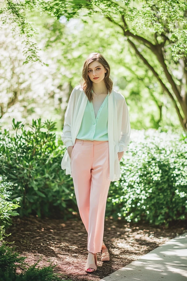 Soft Pastel Layering for Spring Transitional Looks