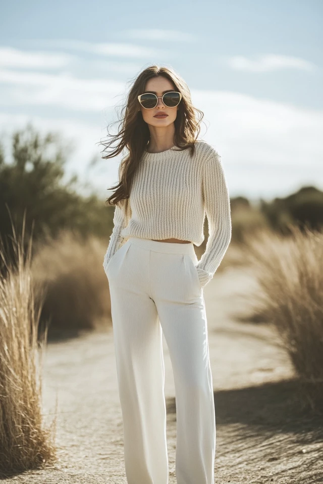 Wide-Leg Pants with Light Sweaters for Spring Comfort: Relaxed, Versatile, and Stylish