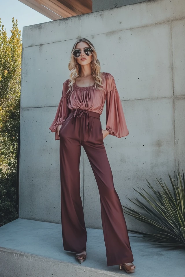 Dusty Rose and Cool Slate in Romantic Tops