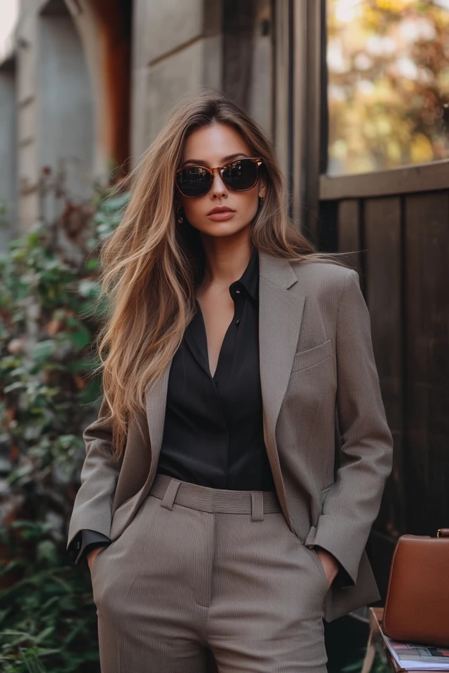 Relaxed Tailored Pantsuits for Fall Workwear Trends