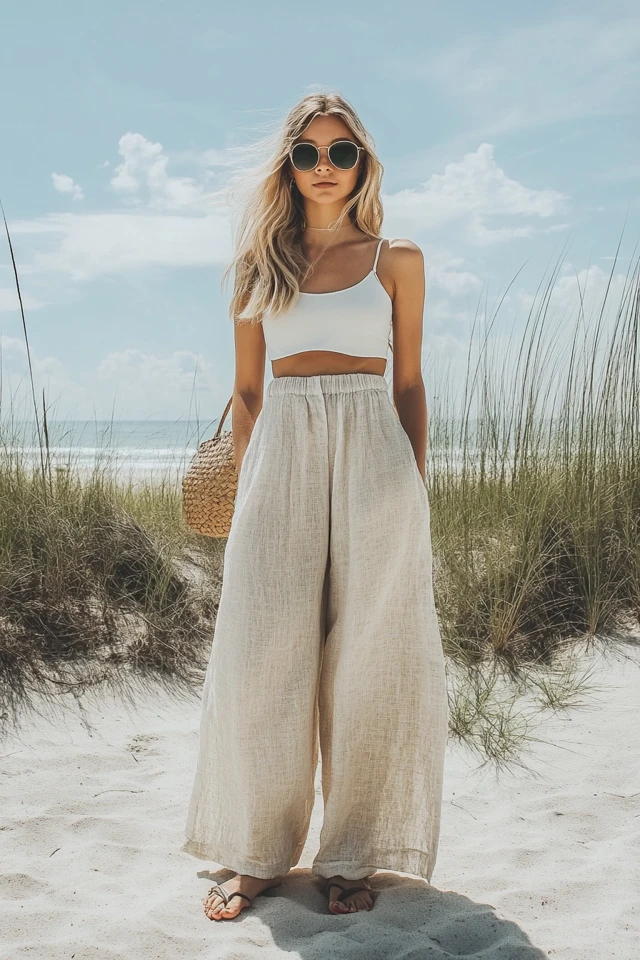 Wide-Leg Linen Pants for Summer Comfort