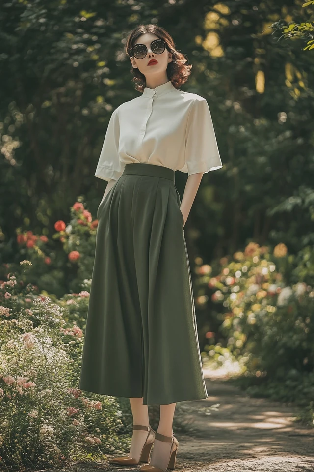 Wide-Leg Culottes for Vintage-Inspired Outfits