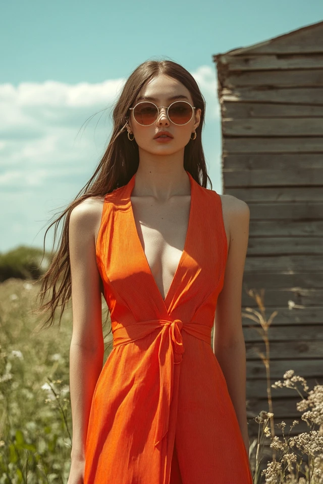 Pairing Soft Gray and Bright Orange in Casual Dresses: A Perfect Fusion of Subtle and Bold