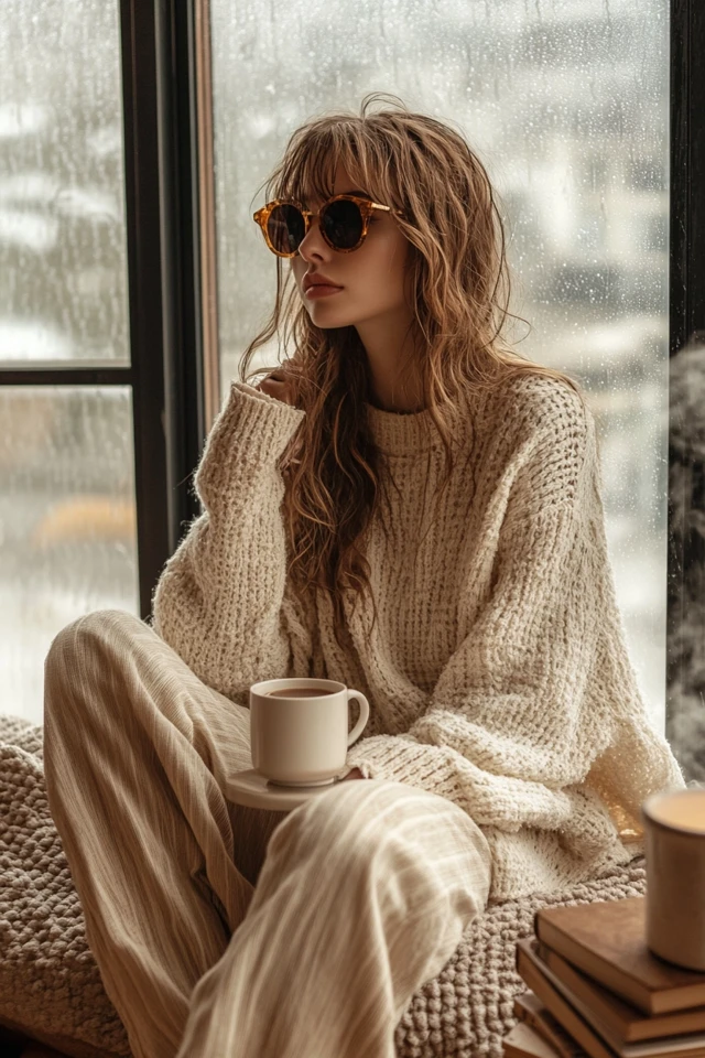 Relaxed Knit Sets for Indoors on Rainy Days