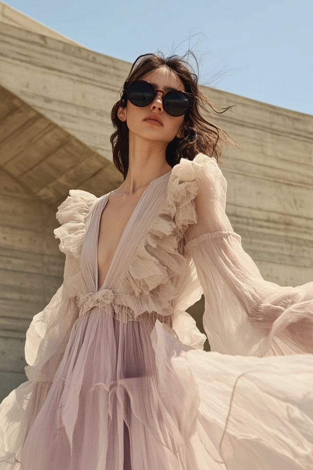 Lilac and Soft Beige in Chic Layered Dresses: A Guide to Sophisticated Styling