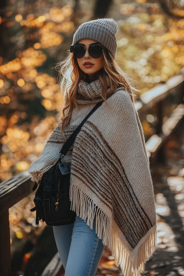 Soft Wool Ponchos for Cool Autumn Hikes