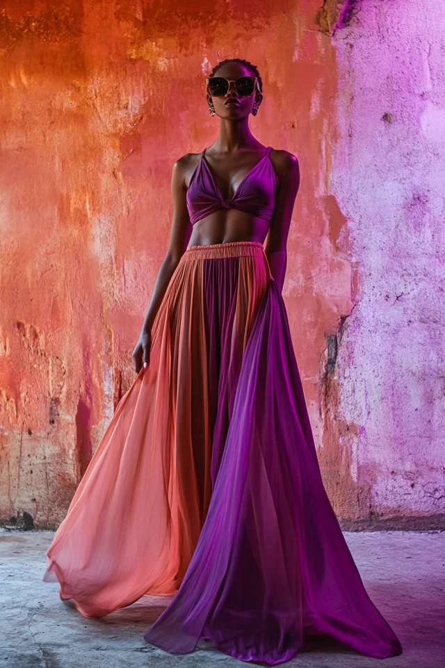 Peach and Plum Color Ideas for Flowy Maxi Skirts: A Guide to Elegant Styling