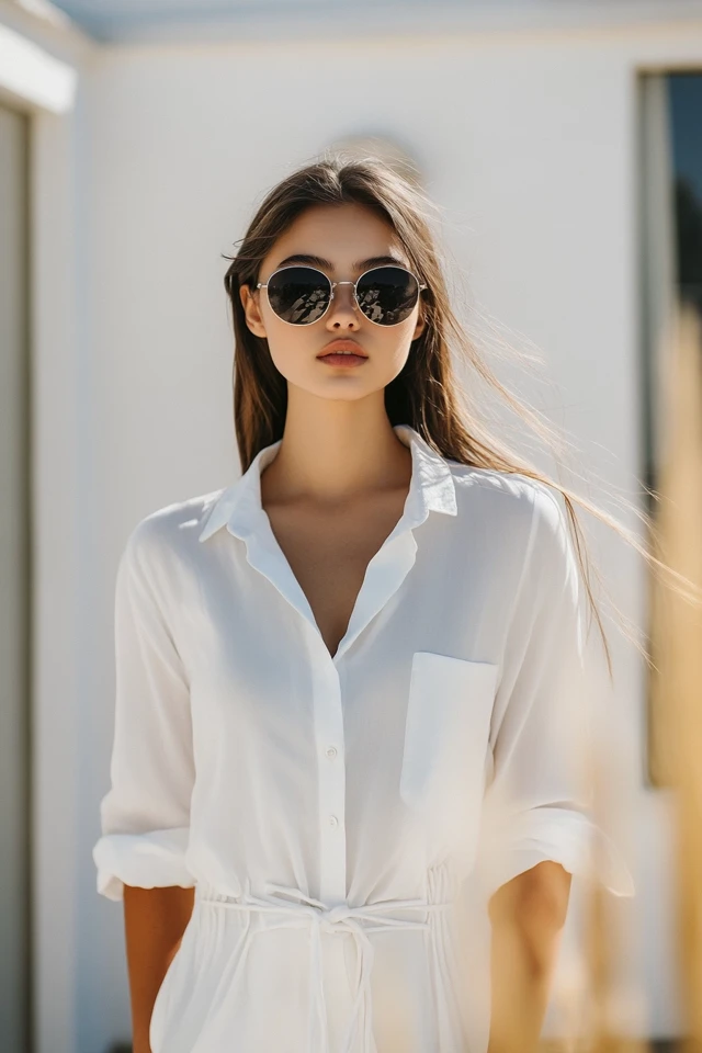 Crisp White Button-Down Dresses for Summer Simplicity