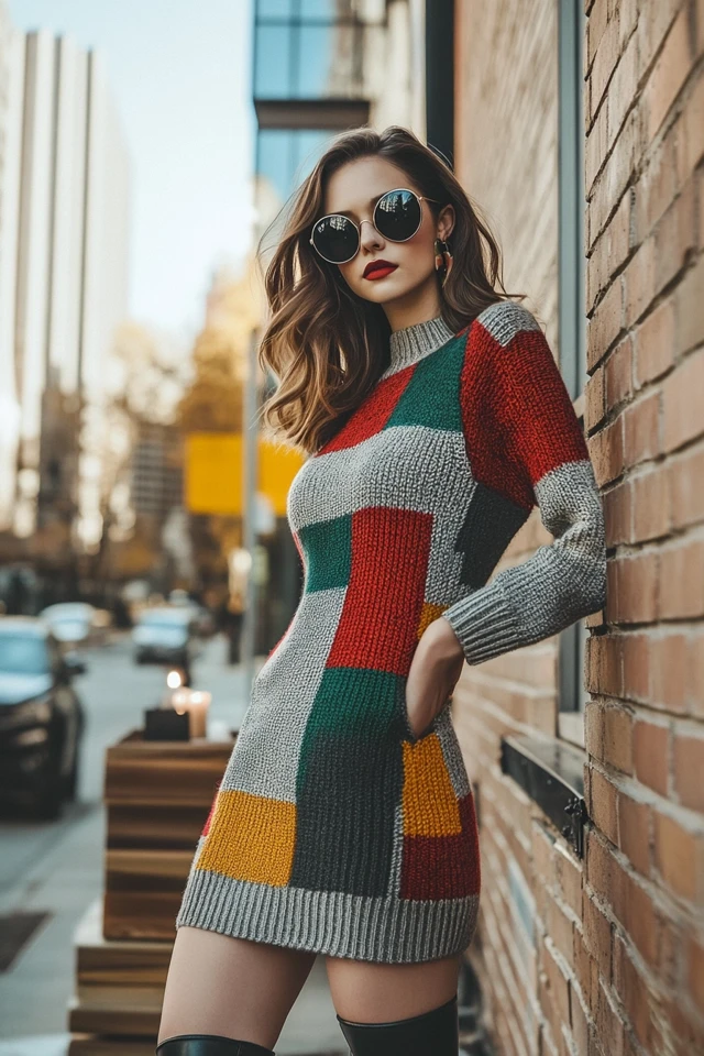 Colorful Knit Dresses for Cozy Winter Looks