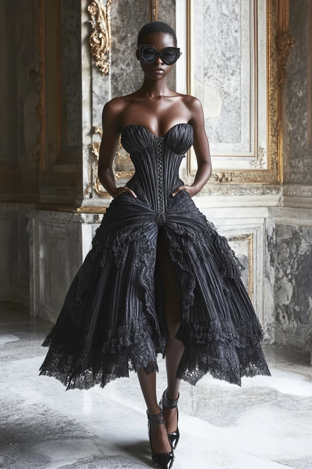 Sculpted Corset Dresses for Timeless Drama