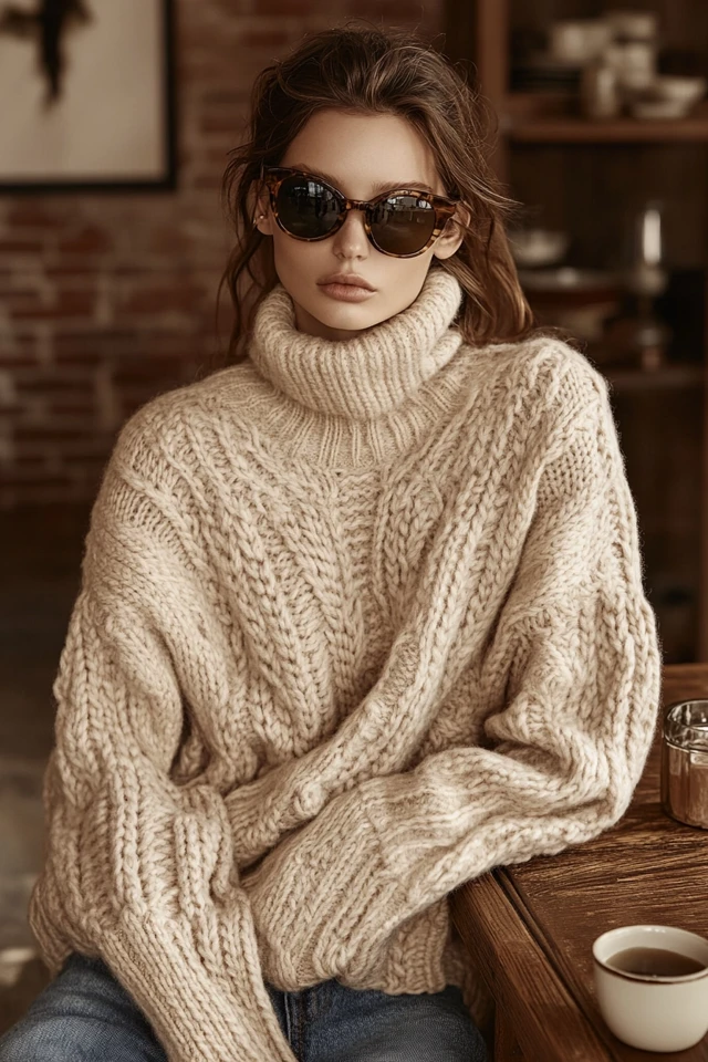 Oversized Turtleneck Sweaters for Winter Layers