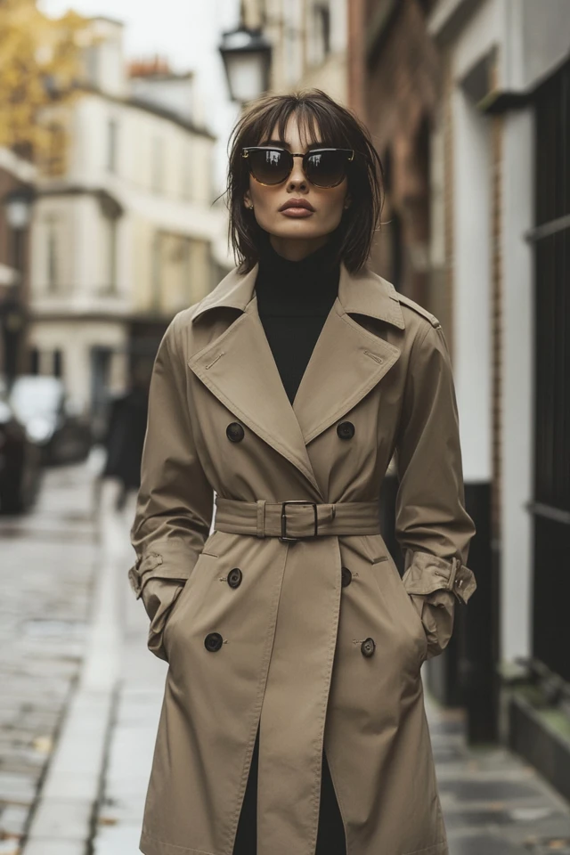 Neutral Trench Coats for Transitional Seasons