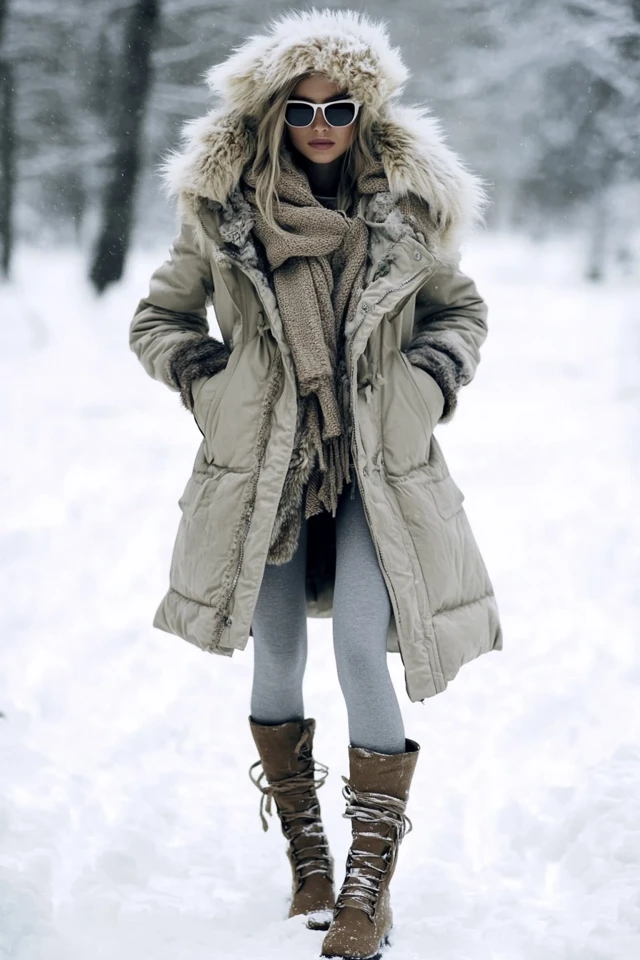 Fleece-Lined Parkas for Snowy Winter Strolls