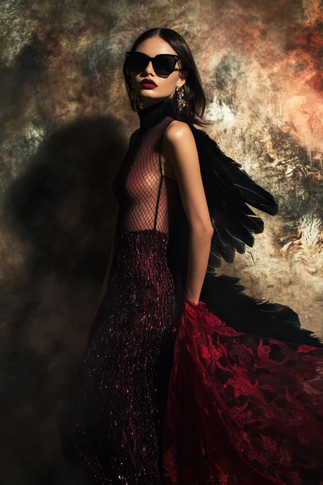 Mixing Sheer Mesh and Velvet for Dramatic Party Dresses: The Perfect Blend of Elegance and Edge