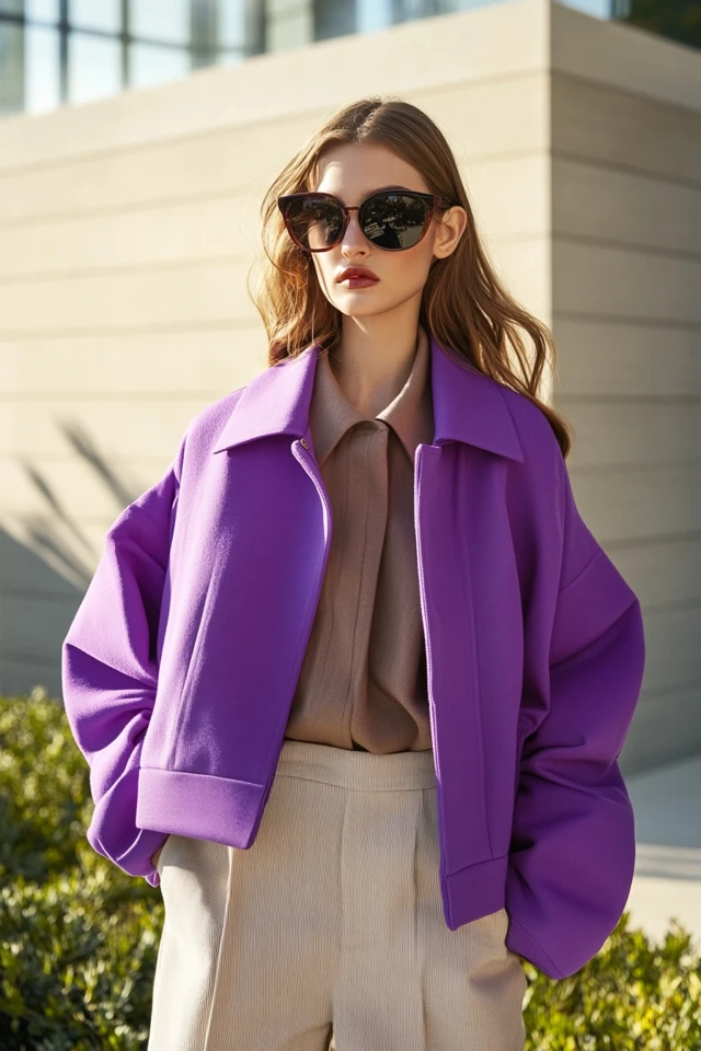 Dusty Lavender and Plum Layers for Statement Jackets: A Bold Yet Elegant Pairing