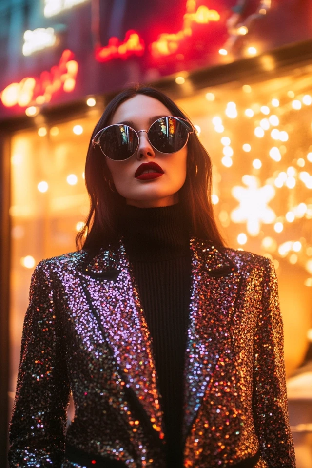 Edgy Sequin Jackets for Holiday Street Style Looks: Glam Meets Attitude