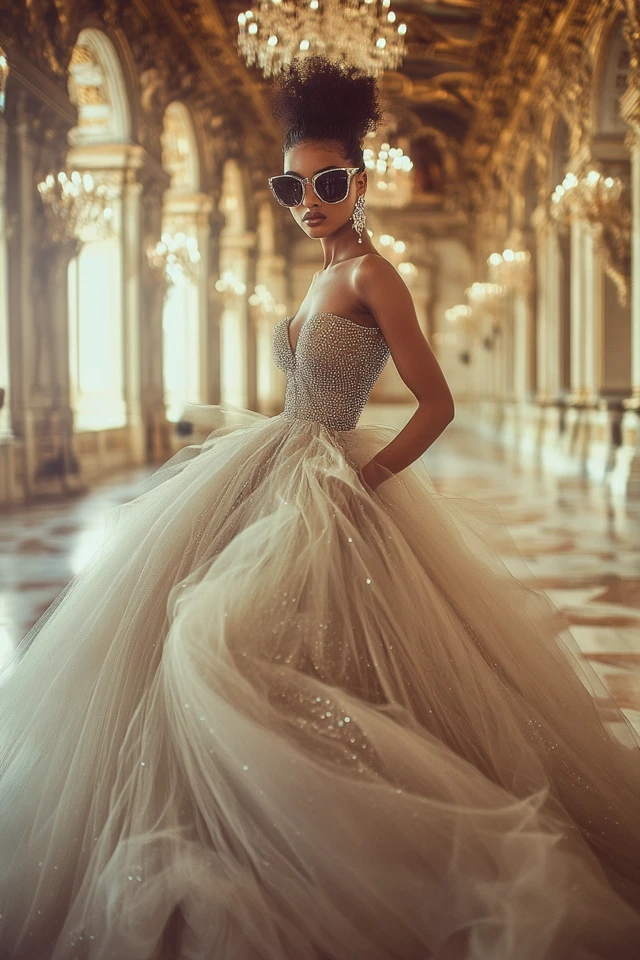 Tulle and Beaded Accents for Glamorous Evening Gowns: Capturing Elegance and Drama