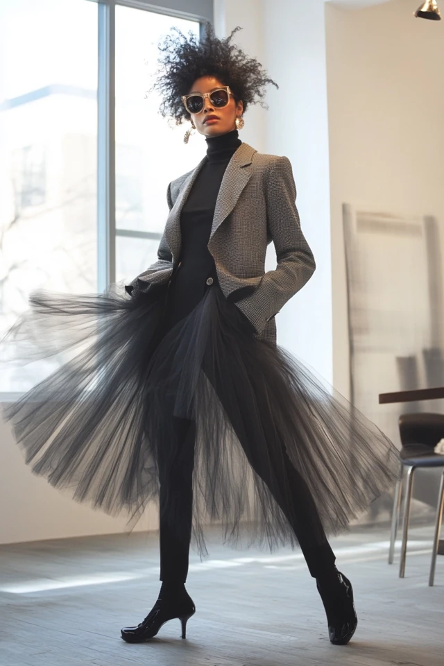 Tweed and Tulle for Unique Layered Outfits: A Modern Twist on Timeless Fabrics