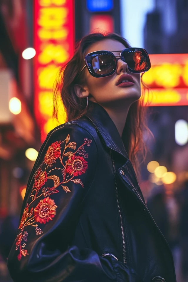 Leather and Embroidery for Statement Jackets