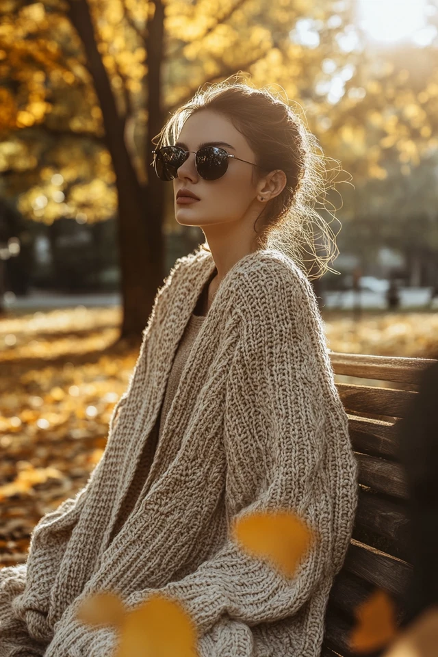 Earthy Tones in Oversized Knit Dresses for Fall Layers