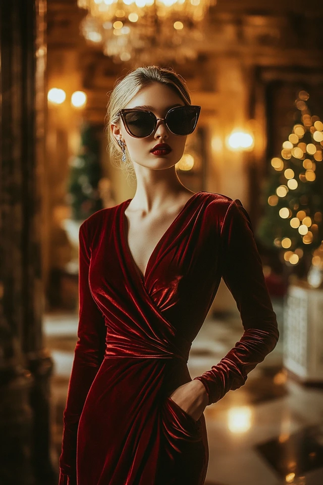 Velvet Wrap Dresses for Winter Celebrations