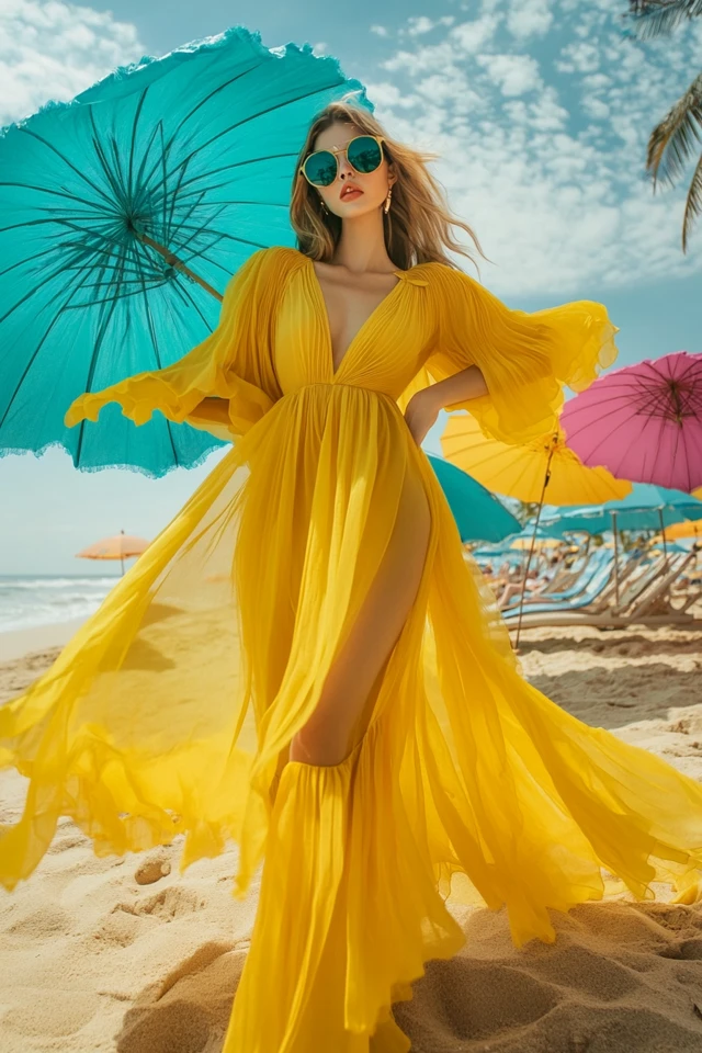 Bright Yellow Dresses for Summer Beach Days