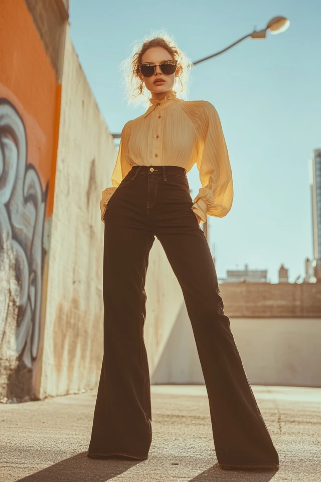 Straight-Leg Jeans with Sculptural Seams