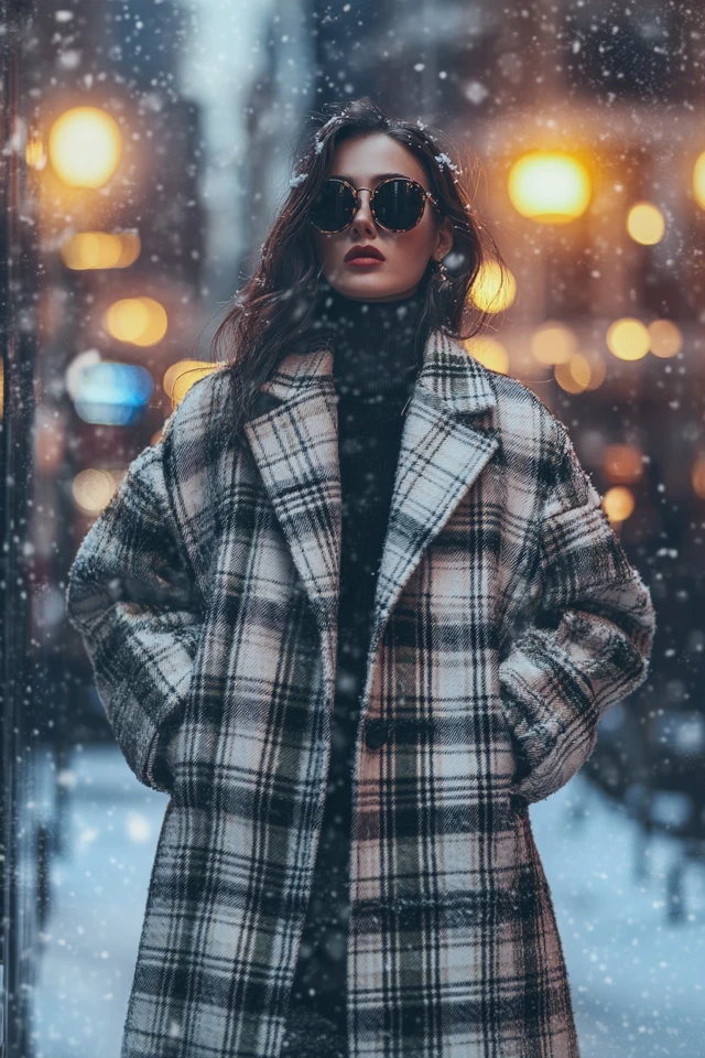 Oversized Plaid Coats for Winter Classics