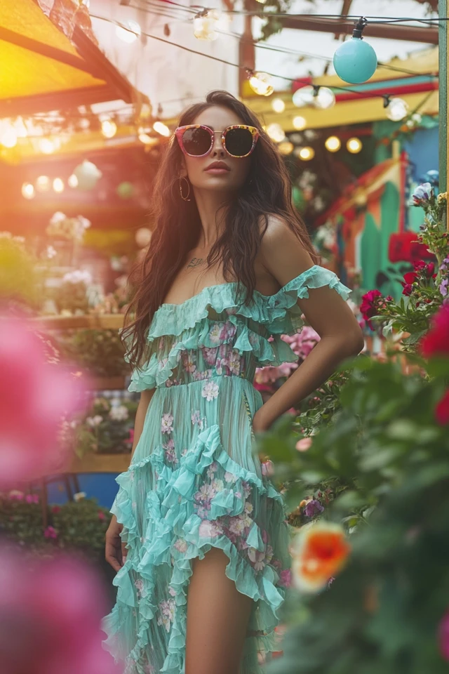 Playful Garden Party Dresses with Ruffle Accents: Romantic Style for Outdoor Elegance