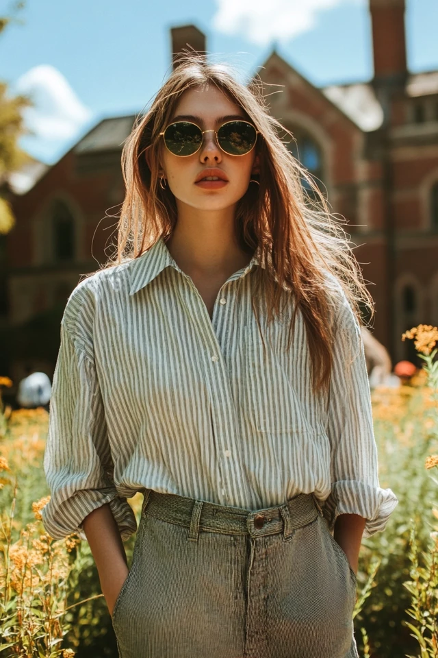 Casual Campus Styles with Oversized Button-Downs: Effortless Comfort Meets Academic Chic