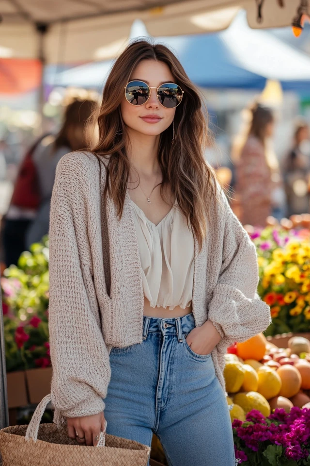 Fun Weekend Farmer’s Market Styles with Easy Layers: Effortless and Chic for a Day of Strolling