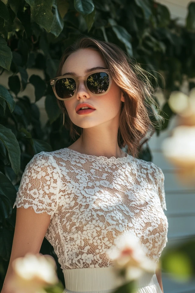 Neutral Lace Tops for Romantic Looks