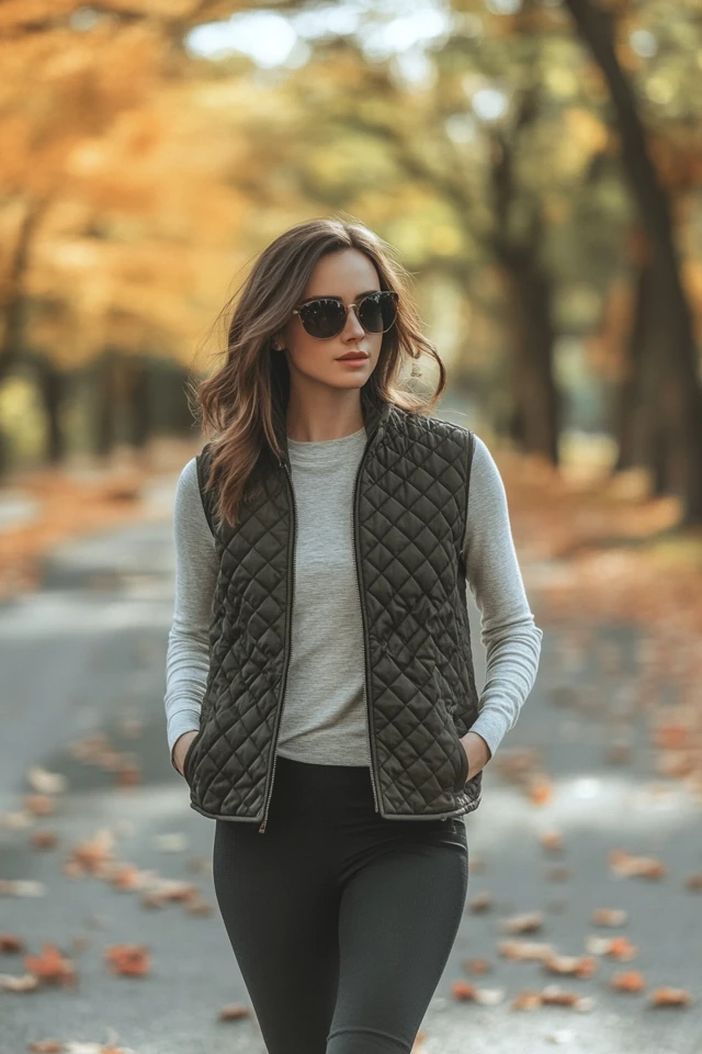 Warm Quilted Vests for Transitional Weather