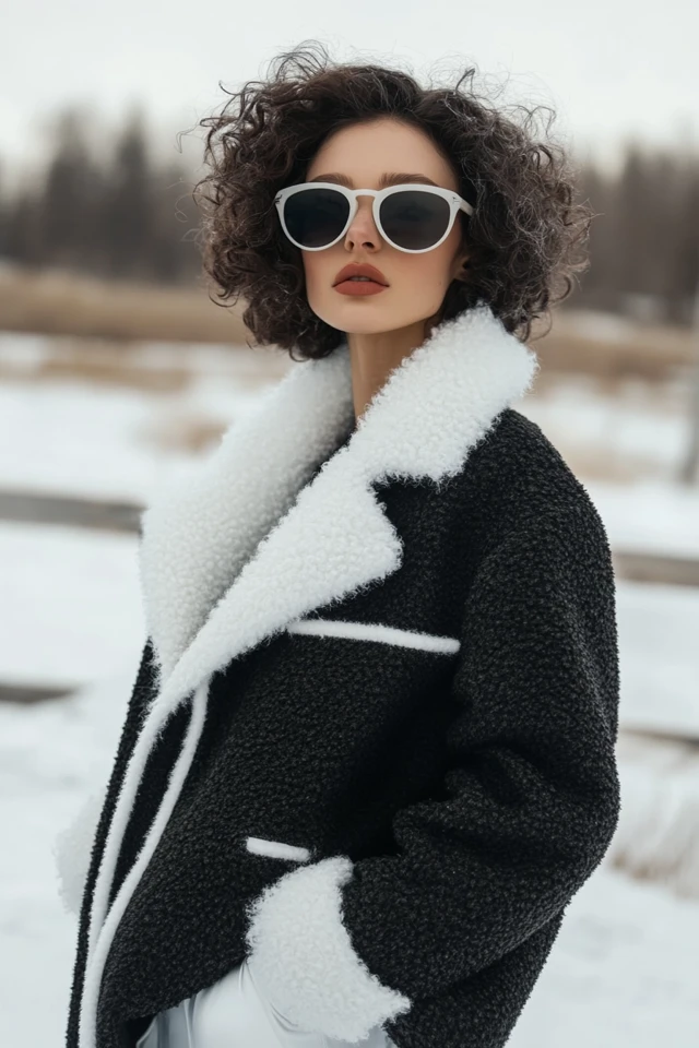 Charcoal and White Pairings for Sleek Winter Coats