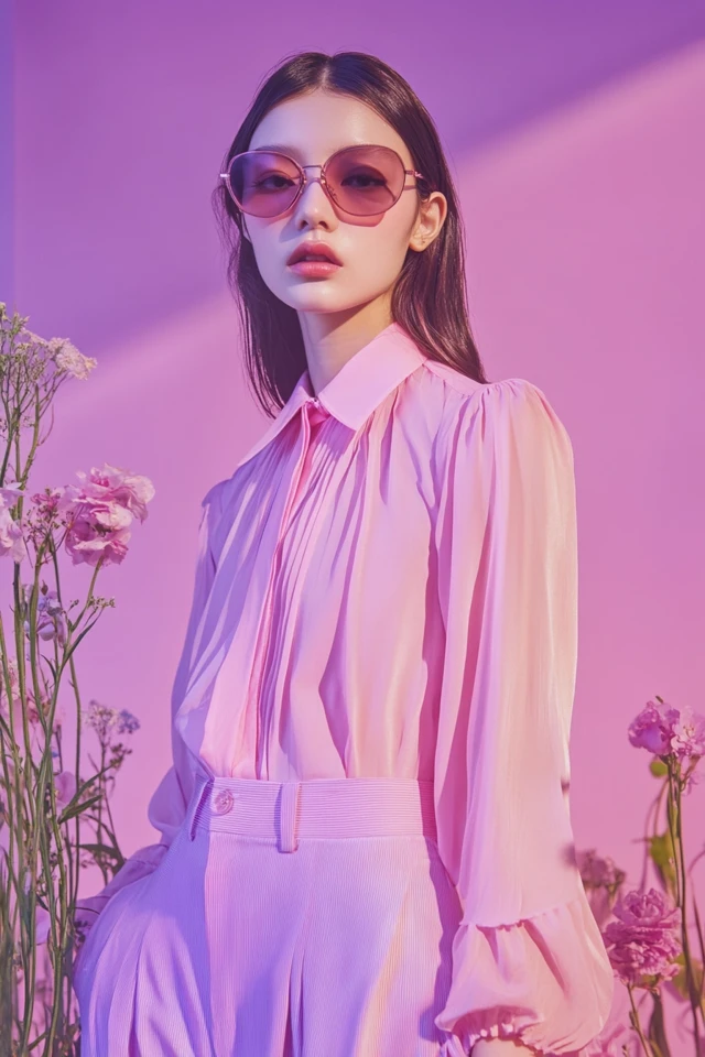 Periwinkle and Soft Pink in Feminine Blouses